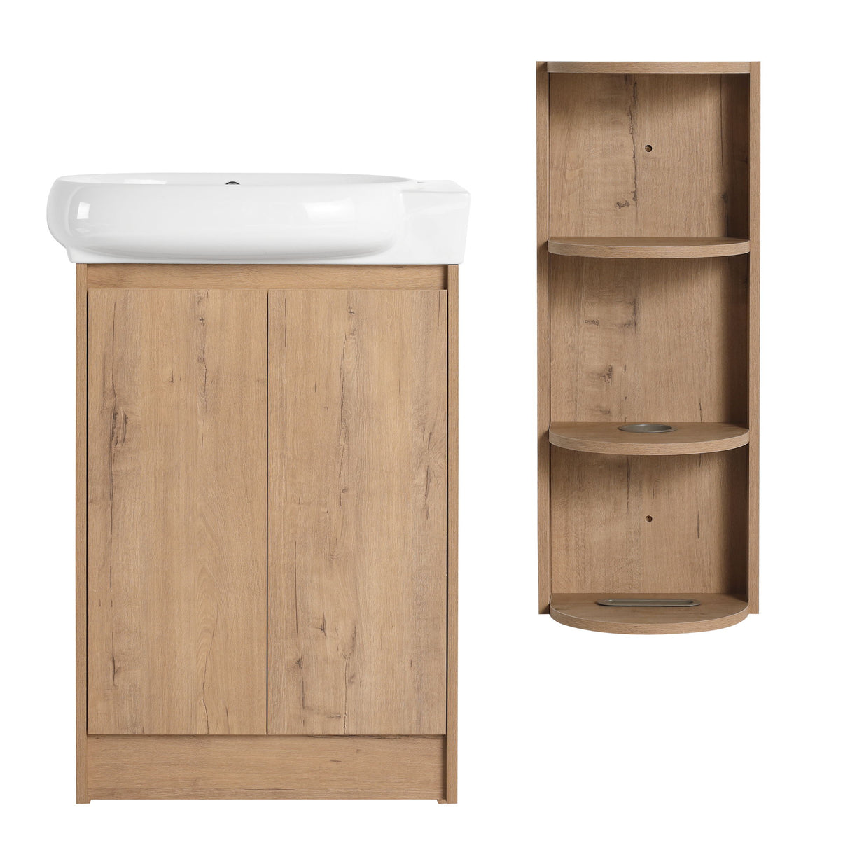 Freestanding Bathroom Vanity With Sink And Storage Rack, Soft Close Doors Base With Basin