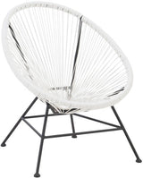 Linon Anson White/Black Rope/Steel Outdoor Single Chair