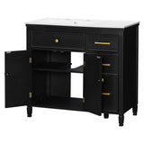 Bathroom Vanity With Sink Top, 3 Soft Closing Drawers