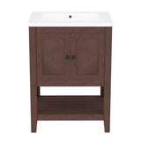 Modern Bathroom Vanity With Sink And Open Shelf