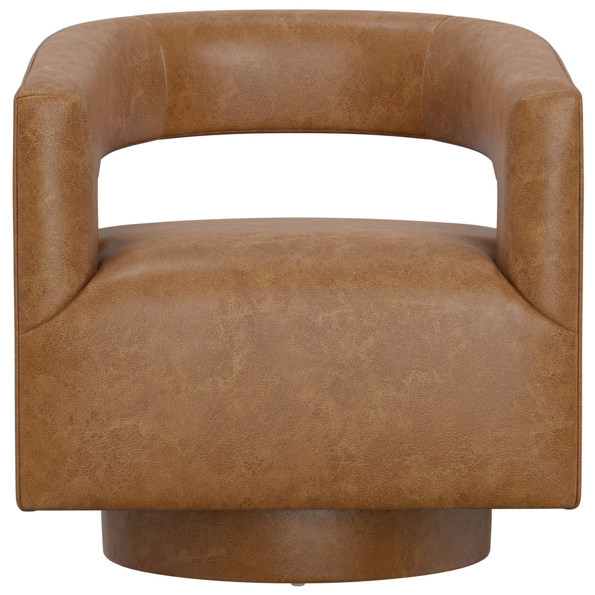 Swivel Accent Chair With Geometric Backrest