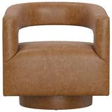 Swivel Accent Chair With Geometric Backrest