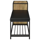 Shoe Storage Entryway Bench With Cabinet - Wood