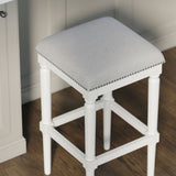 Square Stool With Upholstered Seat
