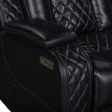 Orion II - Laf Sofa With Power Headrest & Footrest - Black