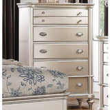 Bedroom Furniture Chest Of Drawers, 5 Drawer Storage - Champagne / Silver / Gray