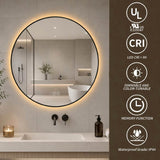 Round Framed Dimmable ED Bathroom Mirror With Anti Fog