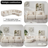 Luxury Curved Corner Sectional Sofa With 4 Pillows