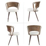 Farmhouse Style Wicker Dining Chair