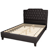 Modern Bed Frame With Tufted Upholstered Headboard