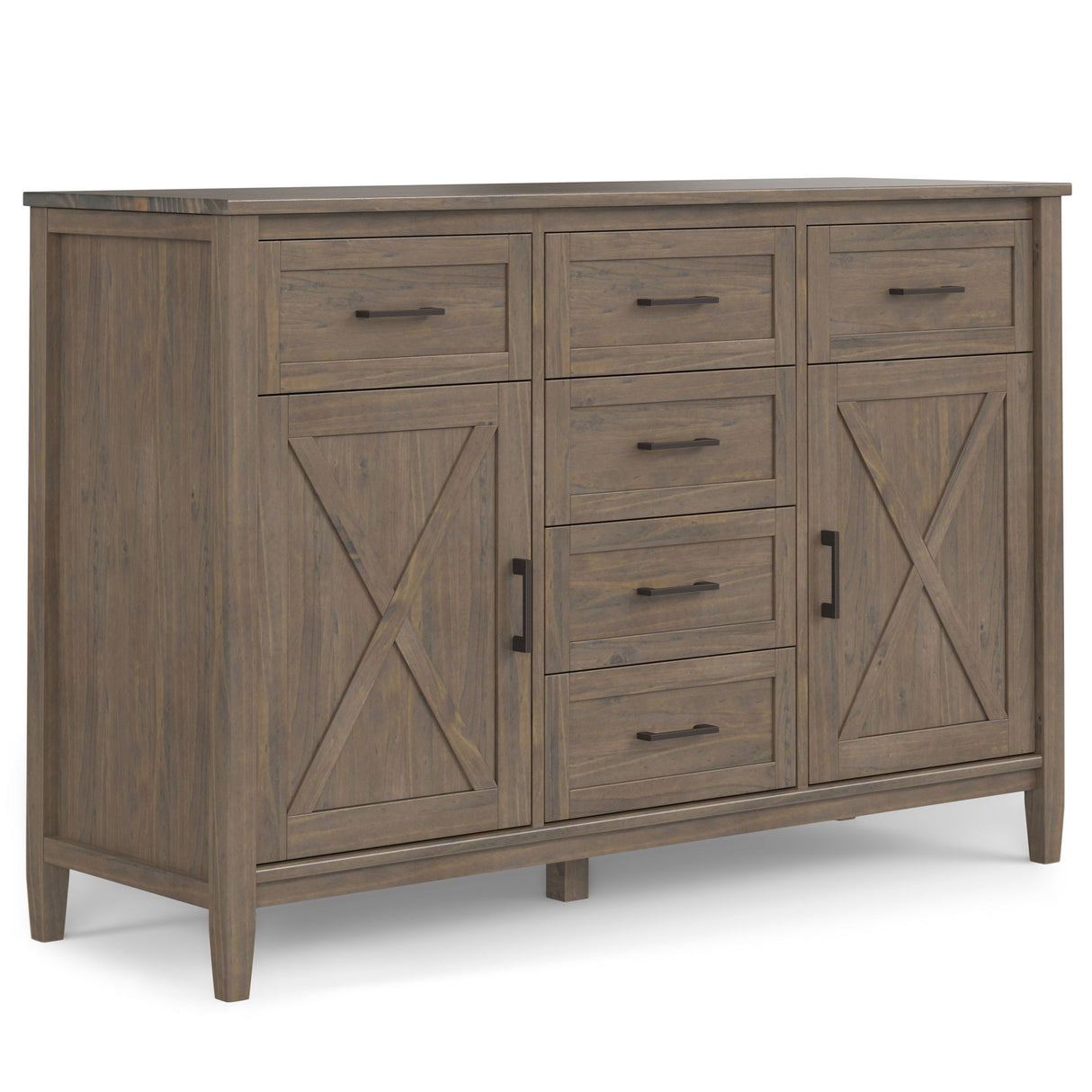 Sideboard Buffet Cabinet Multipurpose Storage Solid Wood 54x36in Smoky Brown