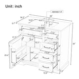 Bathroom Vanity With Sink, 2 Tip Out Drawers, Soft Close Hinges - Gray