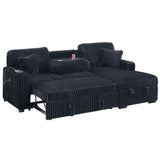 Convertible Sectional Upholstered Sleeper Sofa With Storage Chaise