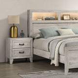 Nightstand, Bedside Table - White Washed