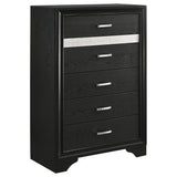 Modern Bedroom Set With Upholstered Headboard And Textured Storage