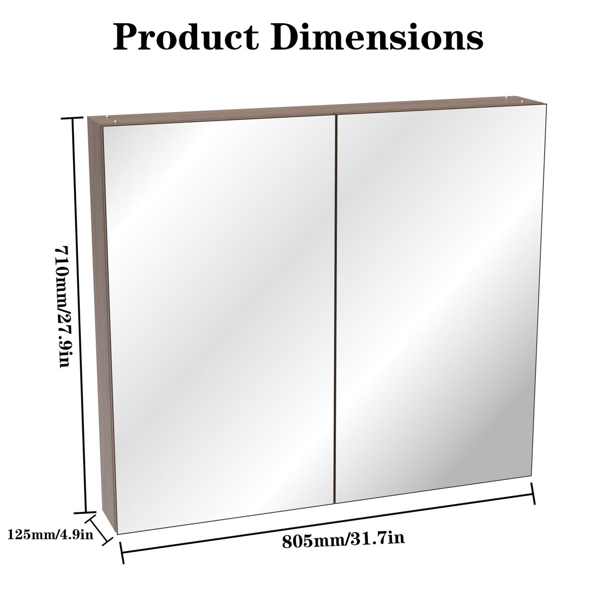 Medicine Cabinet, Wall Mounted Bathroom Mirror With Storage