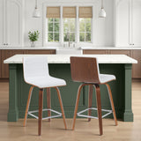 Vienna - Modern Counter Height Swivel Bar Stool - Walnut Finished Wood Frame