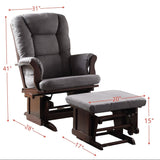 Adeliza - Microfiber Glider Chair With Ottoman - Gray - Stationary Chair & Ottoman - Alpine Outlets