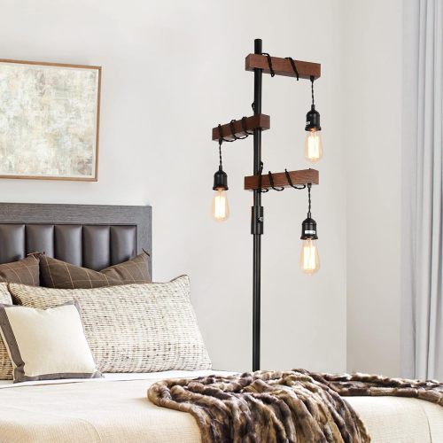 Dimmable Industrial 3-Light Tree Floor Lamp