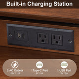 Nightstand With Charging Station, 2 Drawers And Open Shelf, USB / Type C Ports