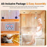 6000W 240V Outdoor Steam Sauna For 4 People - Ameican White Oak