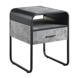 Raziela - End Table With Drawer - Black / Gray