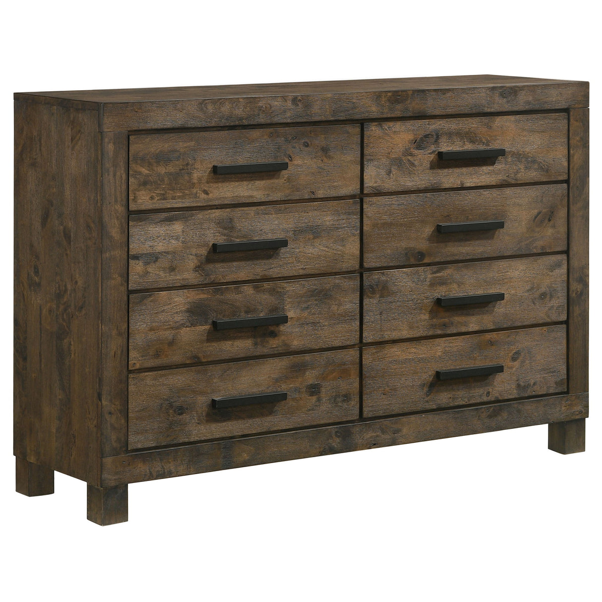 Greely - 5 Piece King Storage Bedroom Set Includes Bed, Nightstand, Dresser, Mirror & Chest - Rustic Brown