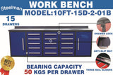 Storage Cabinet With Work Bench (15 Drawers And 2 Cabinets)