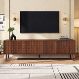70" TV Stand For TVs Up To 80", Soft Closing Hinges And Cable Management - Walnut