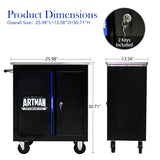 Movable Lockable Double Door Partition With Lock Multi Functional Hardware Storage Tool Car Auto Repair Locker - Black / Blue
