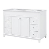 Bathroom Vanity Cabinet Only, 6 Soft Close Drawers & Double Doors - White