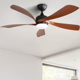 52" Ceiling Fan With 3 Color Dimmable LED Light, 5 Blades, Remote Control, Reversible DC Motor