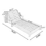 Chaise Lounge Set With 3 Position Adjustable Backrest, 2 Fold Cushion, Outdoor Recliner For Patio - Cream / Teak