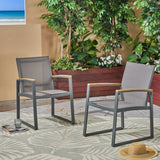 Aresha - Metal Outdoor Dining Armchair (Set of 2) - Gray