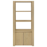 Susac - 3 Shelf Media Tower With Tall Pier Cabinet - Light Oak