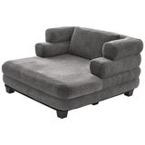 Oversized Chaise Lounge Sofa Bed With Deep Seat And Layered Armrests