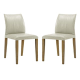 Velena - Full Back Top Grain Leather Upholstered Wood Dining Chairs (Set of 2) - Gray