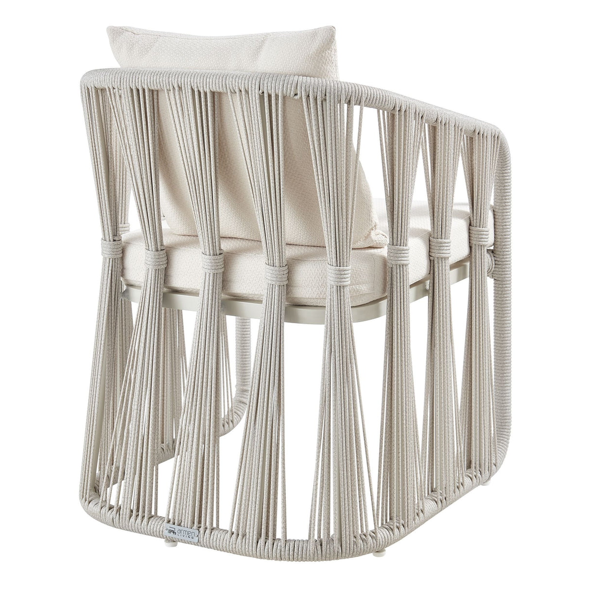Breeze - Cream Metal Outdoor Dining Chair With Cushions - Pearl