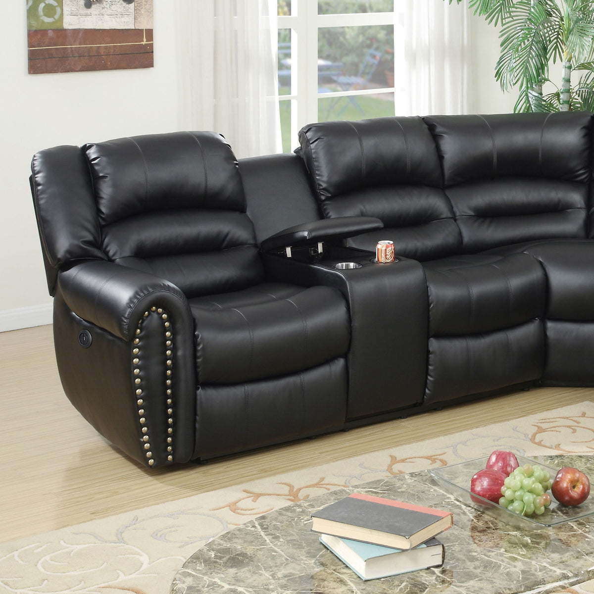 Reclining Sectional Sofa With Console