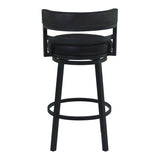 Madrid - 30" Bar Height Metal Swivel Barstool - Ford Black Pu And Black Finish