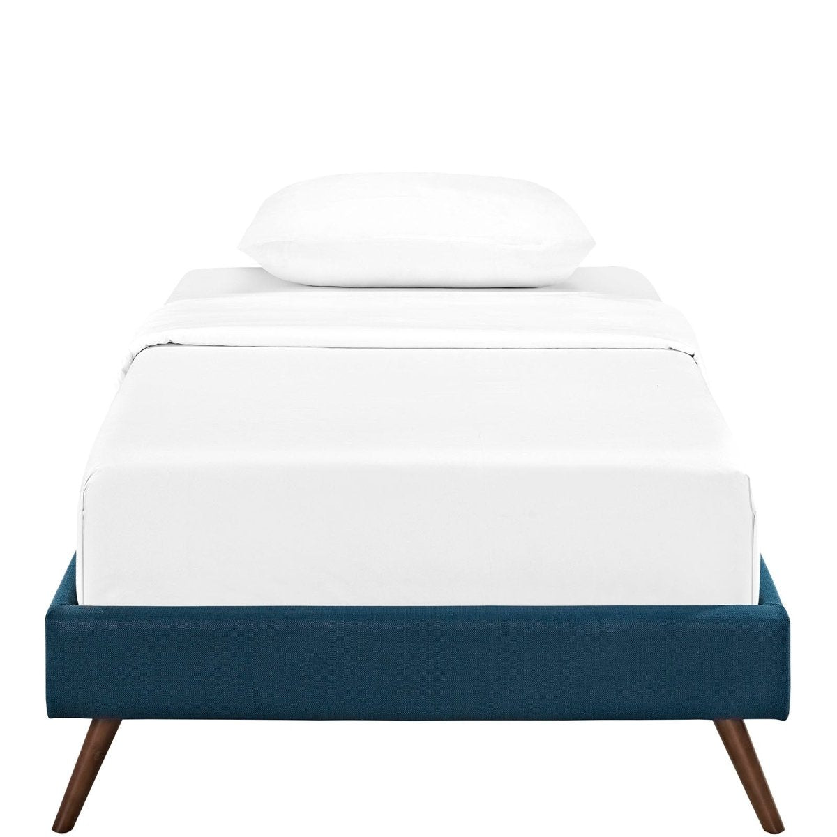 Fabric Platform Bed Frame with Round Splayed Legs - Platform Bed available at Alpine Outlets in Denver