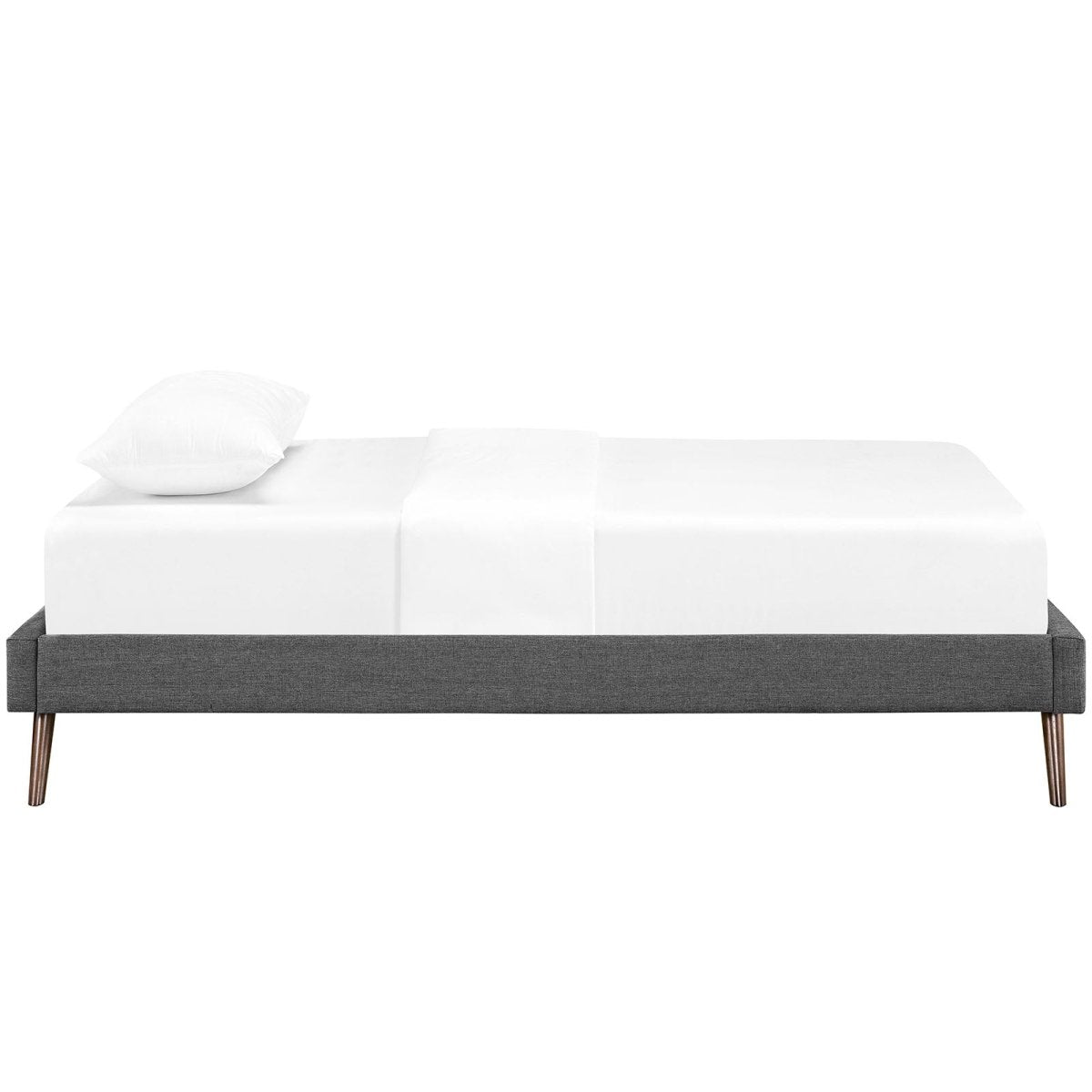 Fabric Platform Bed Frame with Round Splayed Legs - Platform Bed available at Alpine Outlets in Denver