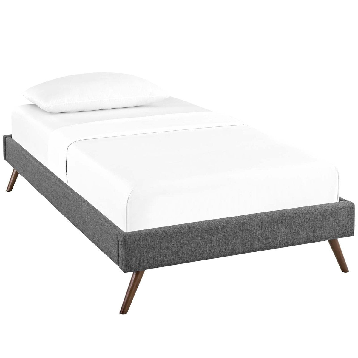 Fabric Platform Bed Frame with Round Splayed Legs - Platform Bed available at Alpine Outlets in Denver