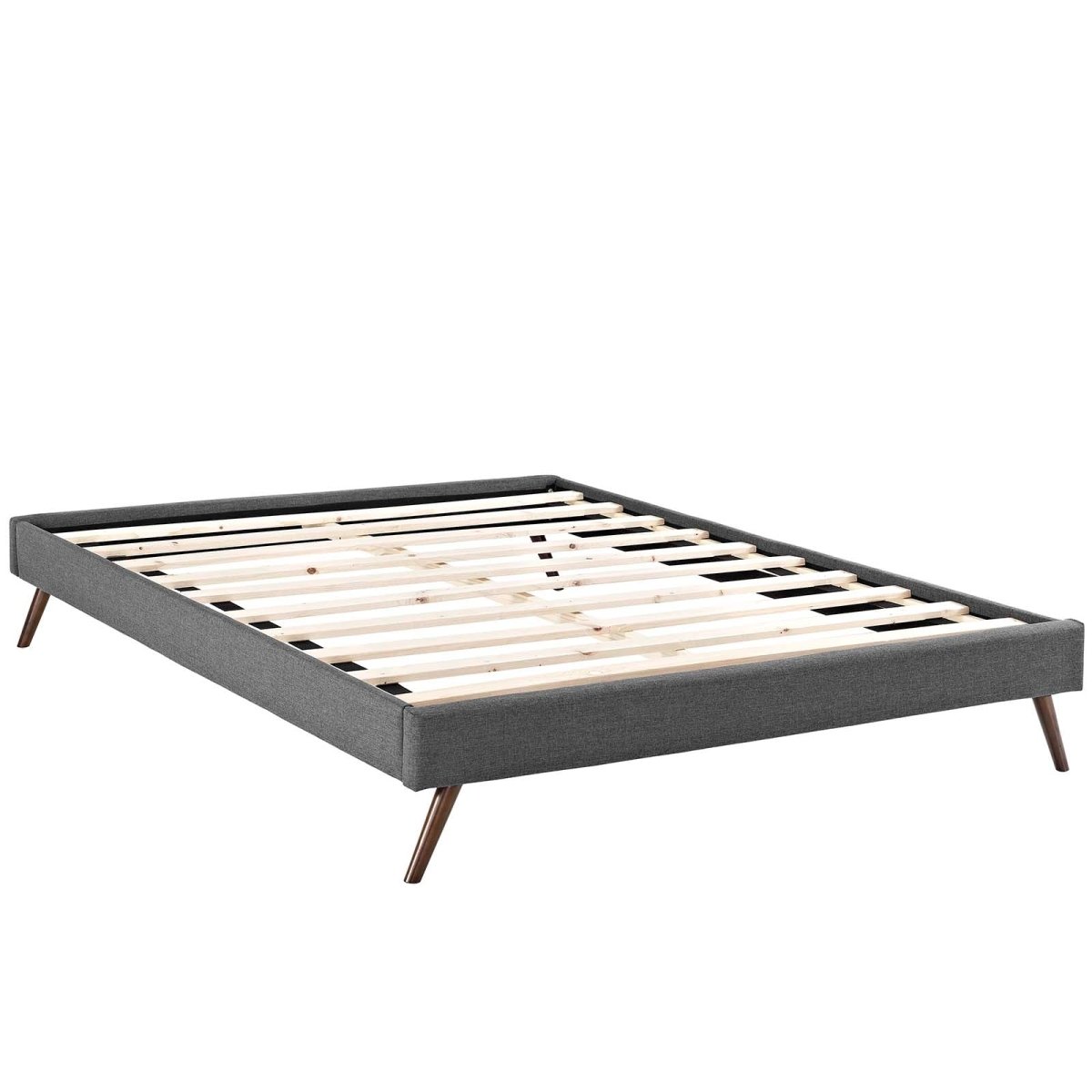 Fabric Platform Bed Frame with Round Splayed Legs - Platform Bed available at Alpine Outlets in Denver