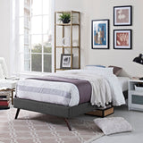 Fabric Platform Bed Frame with Round Splayed Legs - Platform Bed available at Alpine Outlets in Denver