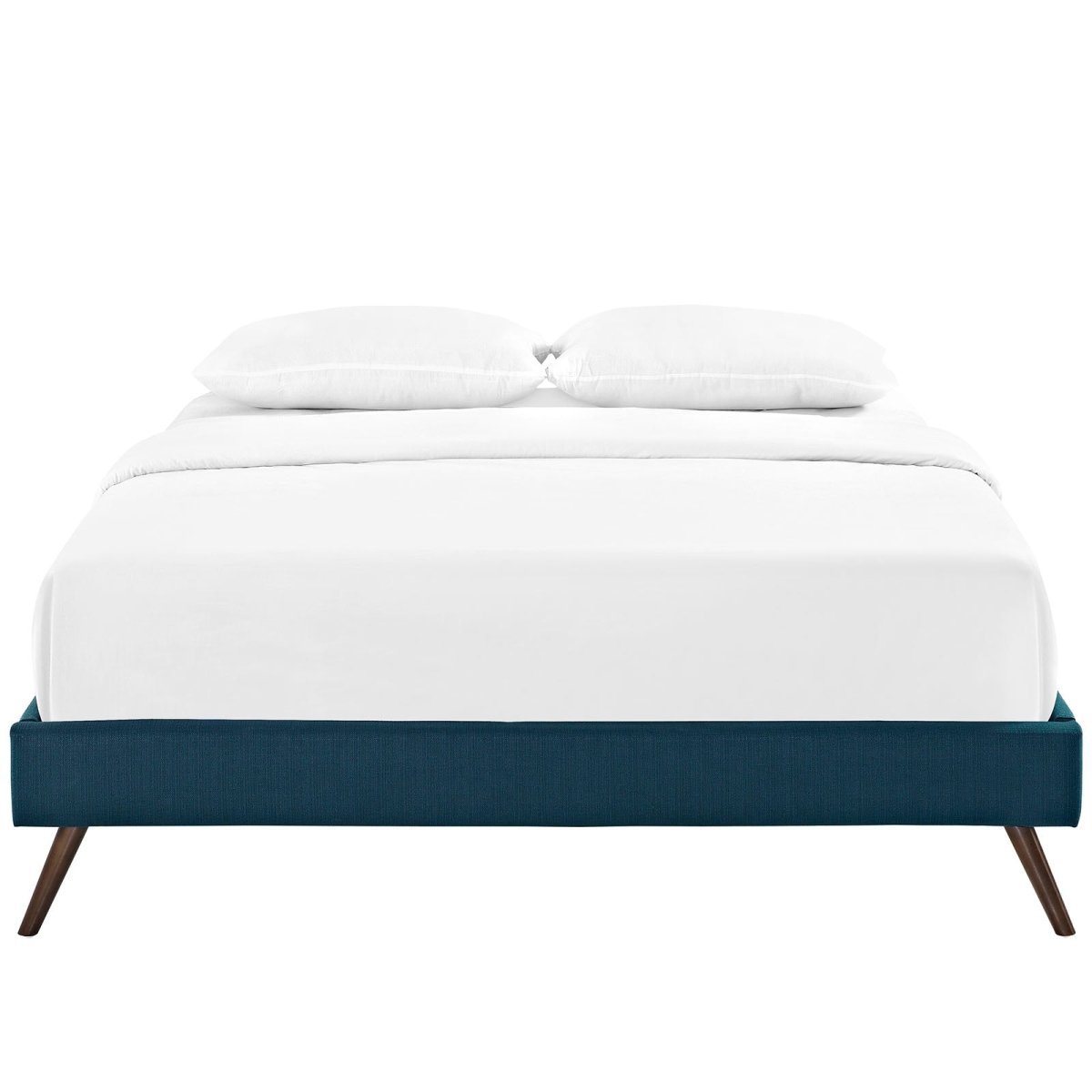 Fabric Platform Bed Frame with Round Splayed Legs - Platform Bed available at Alpine Outlets in Denver