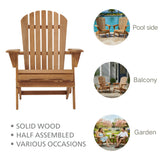 2-Piece Folding Adirondack Chair Set Hemlock Wood Light Brown