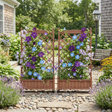 Raised Garden Bed With Trellis 2 Pack, Outdoor Planter Box & Plant Stand With Climbing Racks - Brown