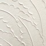 Framed Botanical Leaf Wall Art, Thick Textured Canvas Painting, Neutral Decor For Living Room - White