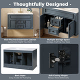 French Simple Style Wall Mounted Bathroom Cabinet With Sink